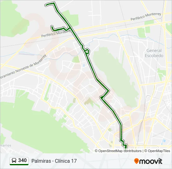340 Bus Line Map