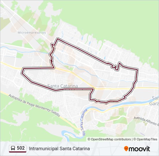 Mapa de 502 de autobús