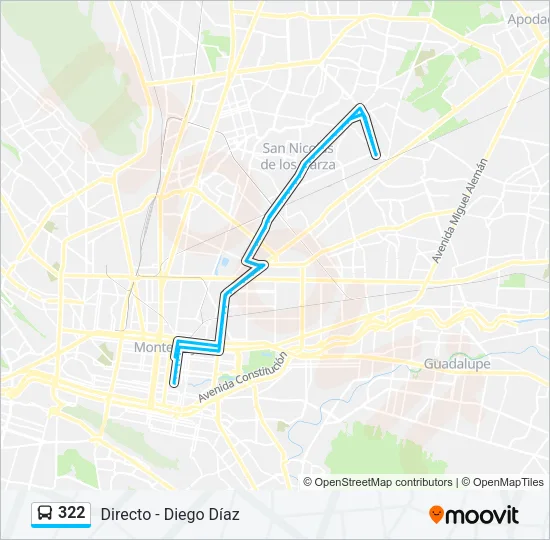 322 Bus Line Map