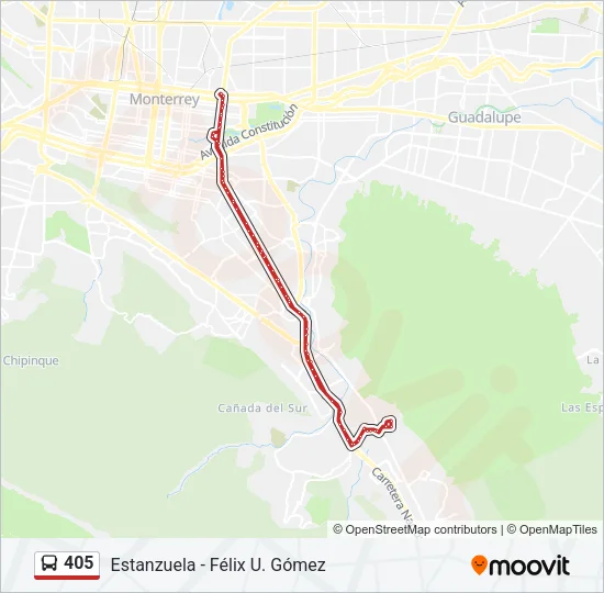 405 Bus Line Map
