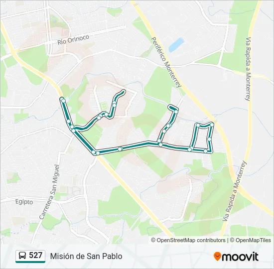 527 Bus Line Map