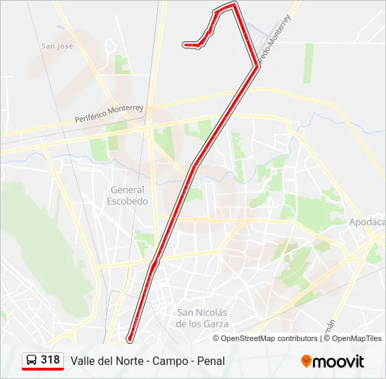318 Bus Line Map