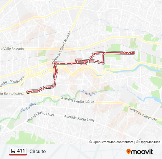 411 Bus Line Map