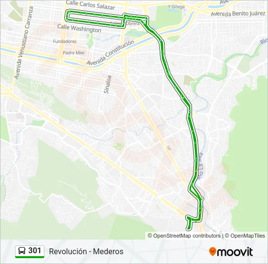 301 Bus Line Map
