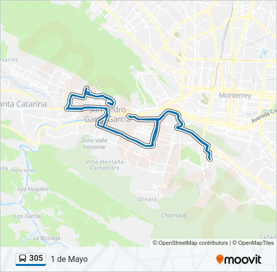 305 Bus Line Map
