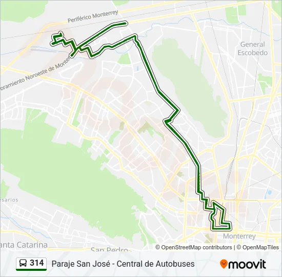 314 Bus Line Map