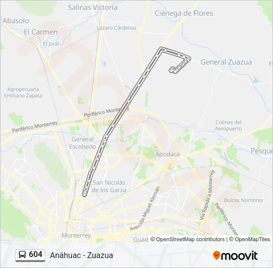 604 Bus Line Map