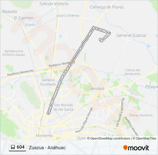 604 Bus Line Map