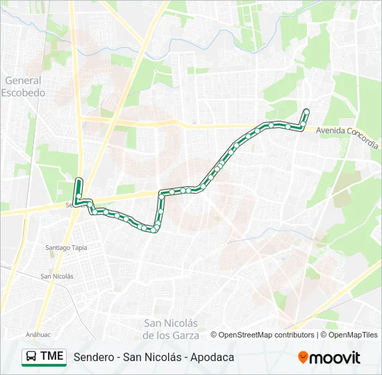 TME Bus Line Map