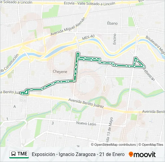 TME Bus Line Map