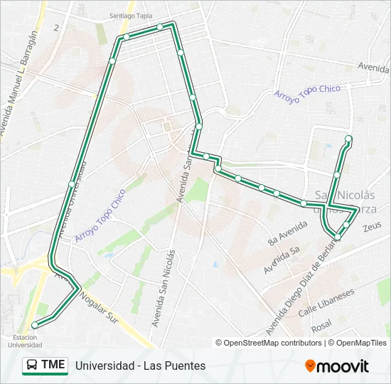 TME Bus Line Map