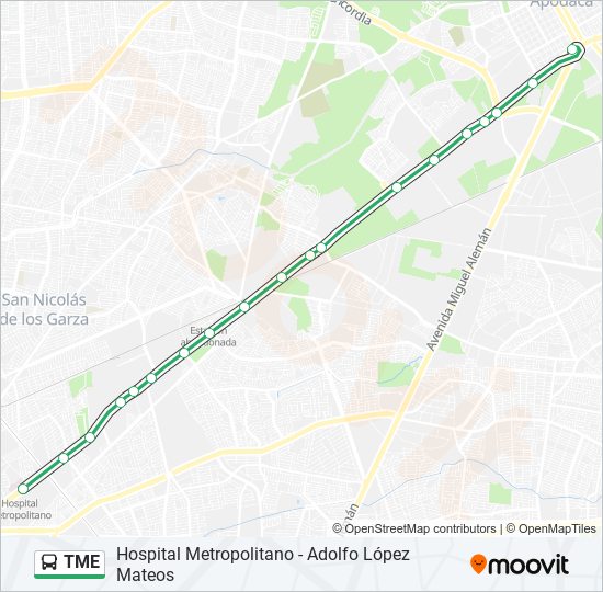 Mapa de TME de autobús