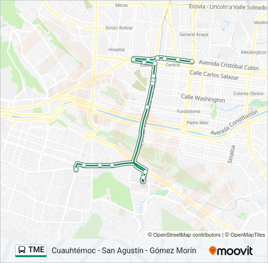 TME Bus Line Map
