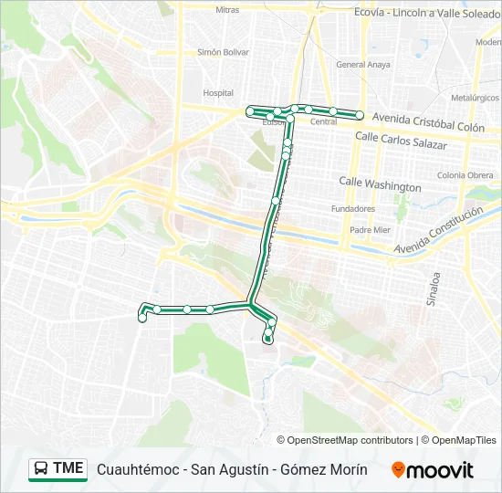 TME Bus Line Map