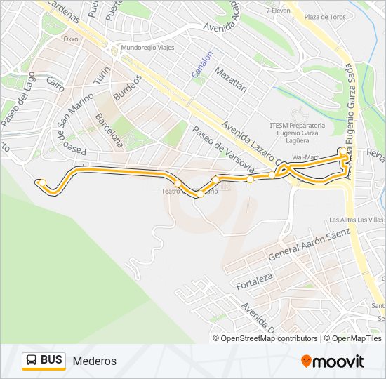 Mapa de BUS de autobús