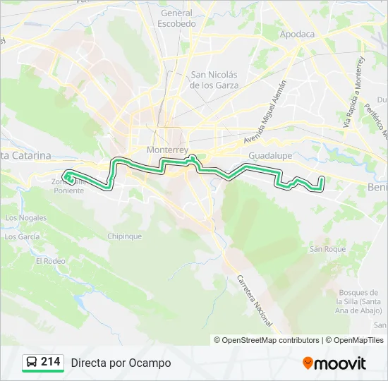 214 Bus Line Map