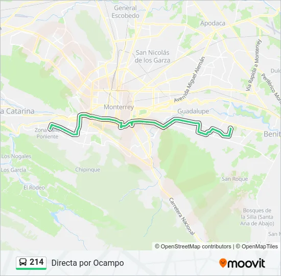 214 Bus Line Map