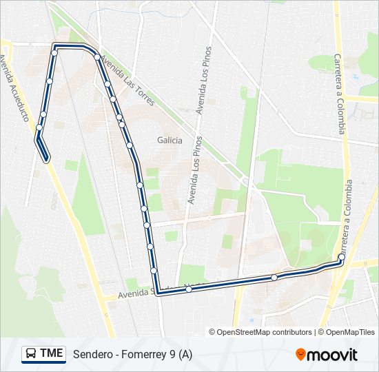 Mapa de TME de autobús