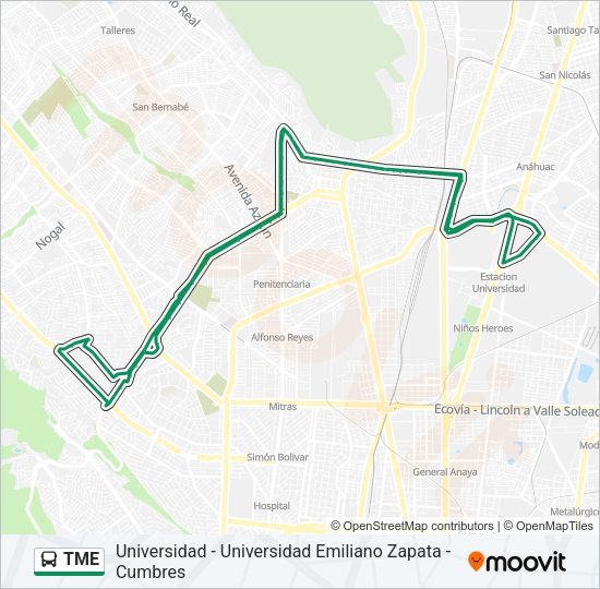 TME Bus Line Map