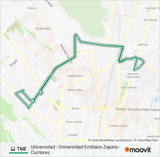TME Bus Line Map