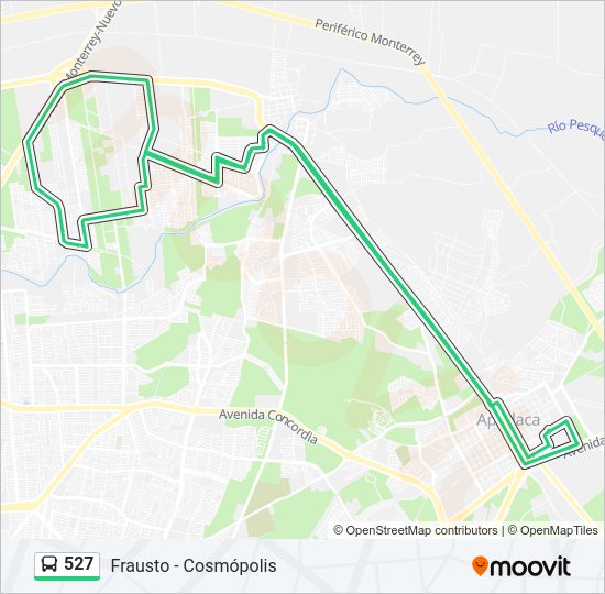 Mapa de 527 de autobús
