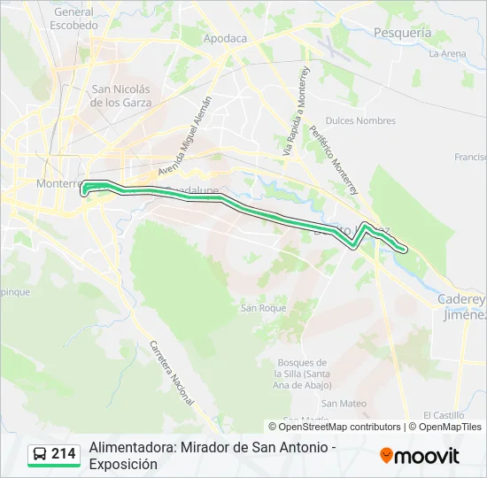 214 Bus Line Map