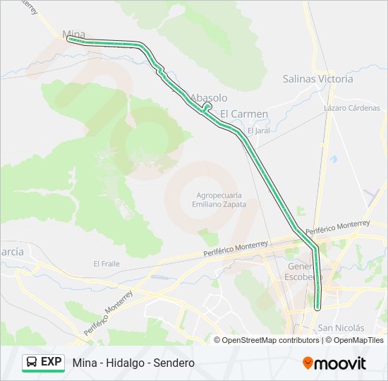 Mapa de EXP de autobús