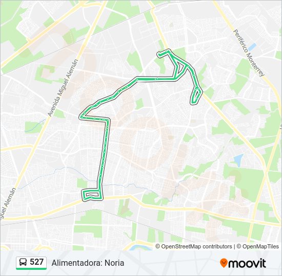 Mapa de 527 de autobús