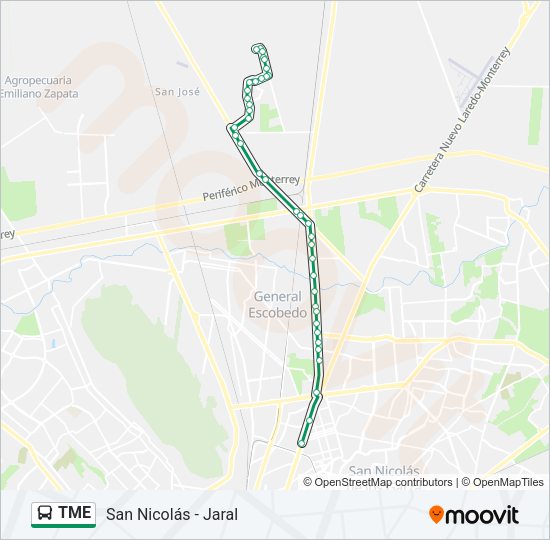 Mapa de TME de autobús