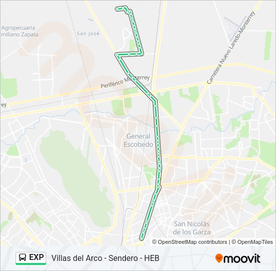 Mapa de EXP de autobús