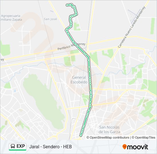Mapa de EXP de autobús