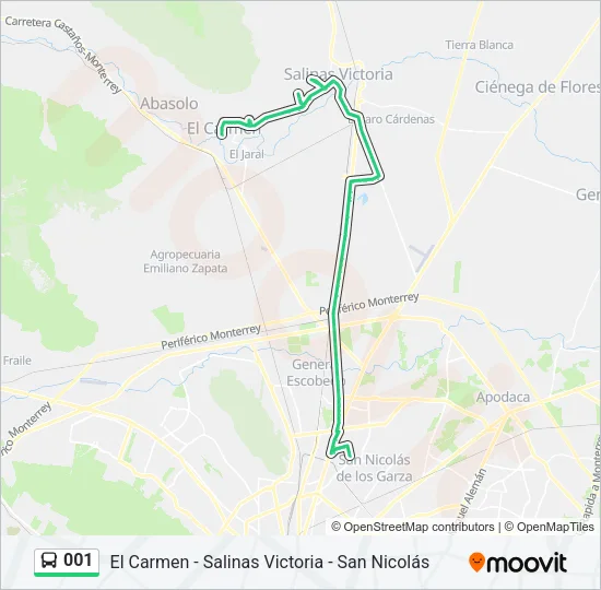 001 Bus Line Map