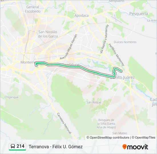 214 Bus Line Map