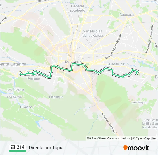 214 Bus Line Map