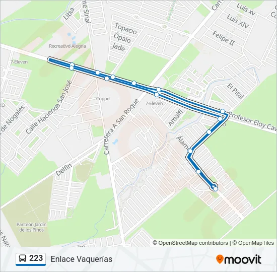 223 Bus Line Map