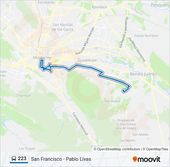 223 Bus Line Map