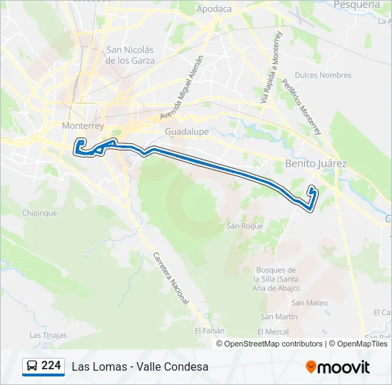 224 Bus Line Map