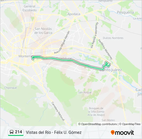 214 Bus Line Map