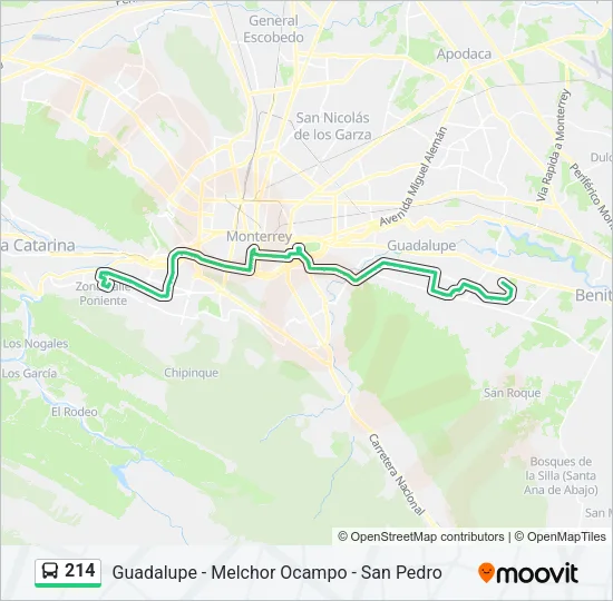 214 Bus Line Map