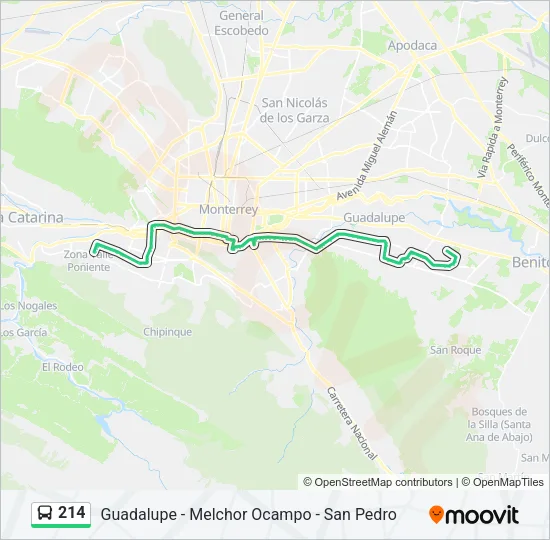 214 Bus Line Map