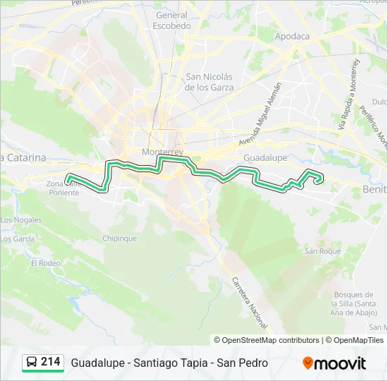 214 Bus Line Map