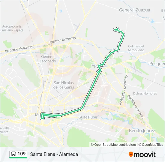 109 Bus Line Map