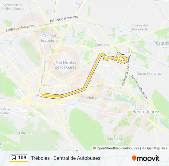 109 Bus Line Map
