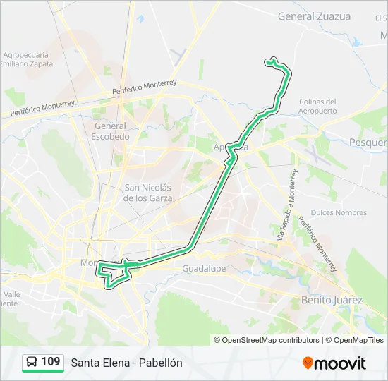 109 Bus Line Map