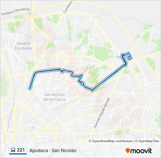 221 Bus Line Map
