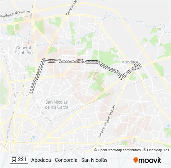221 Bus Line Map