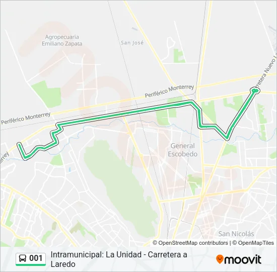 001 Bus Line Map