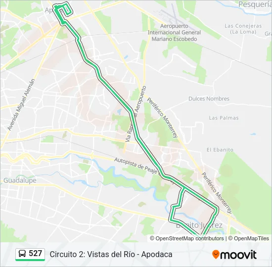 527 Bus Line Map