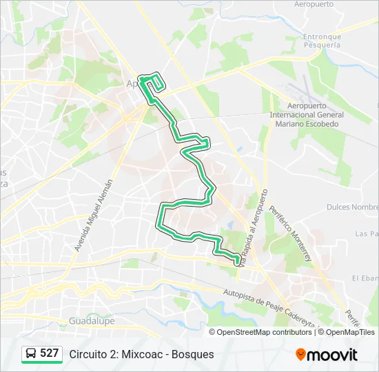 527 Bus Line Map