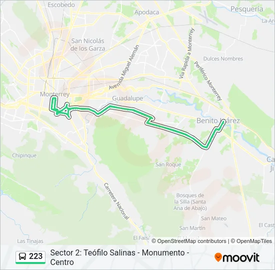 223 Bus Line Map